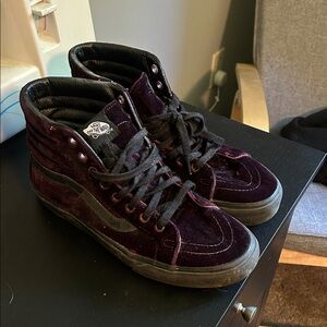 Vans Velvet High-Top Sneakers - Dark Purple
